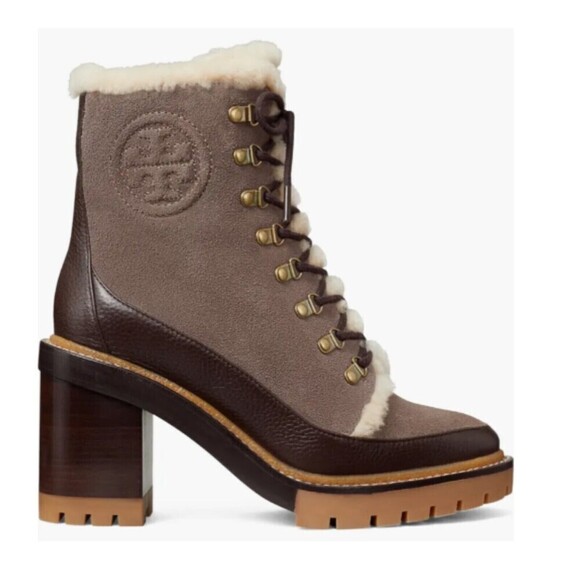 TORY BURCH Miller Shearling Lug Sole Ankle Boots 95MM Suede Leather 6.5 NIB - Picture 3 of 14